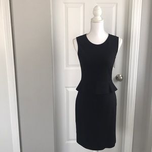 Theory black peplum dress
